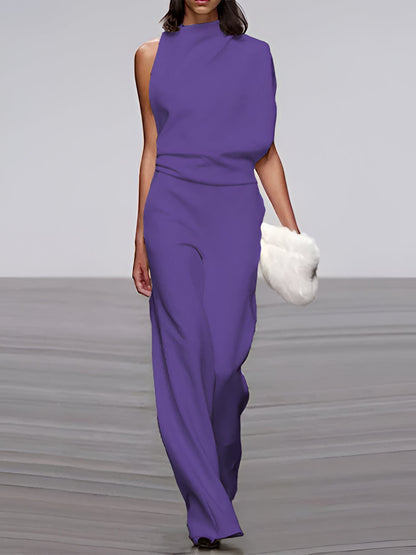 Women's Sleeveless Wide Leg Jumpsuit