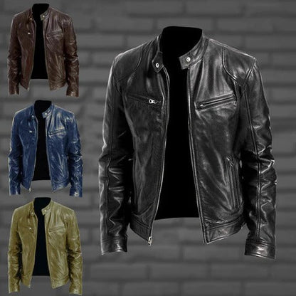 Classic Mens Biker Leather Jacket