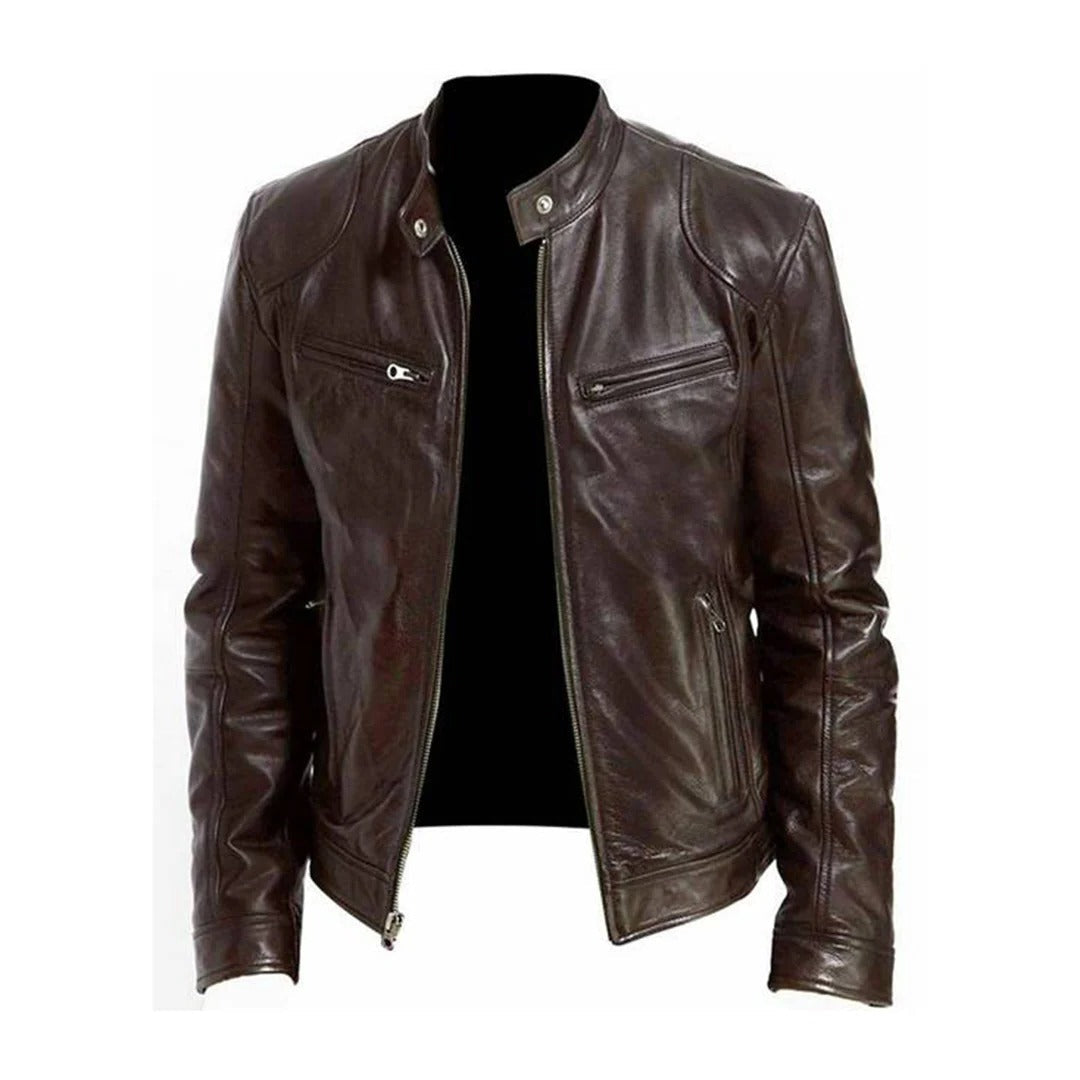 Classic Mens Biker Leather Jacket