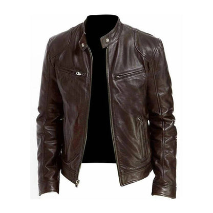 Classic Mens Biker Leather Jacket