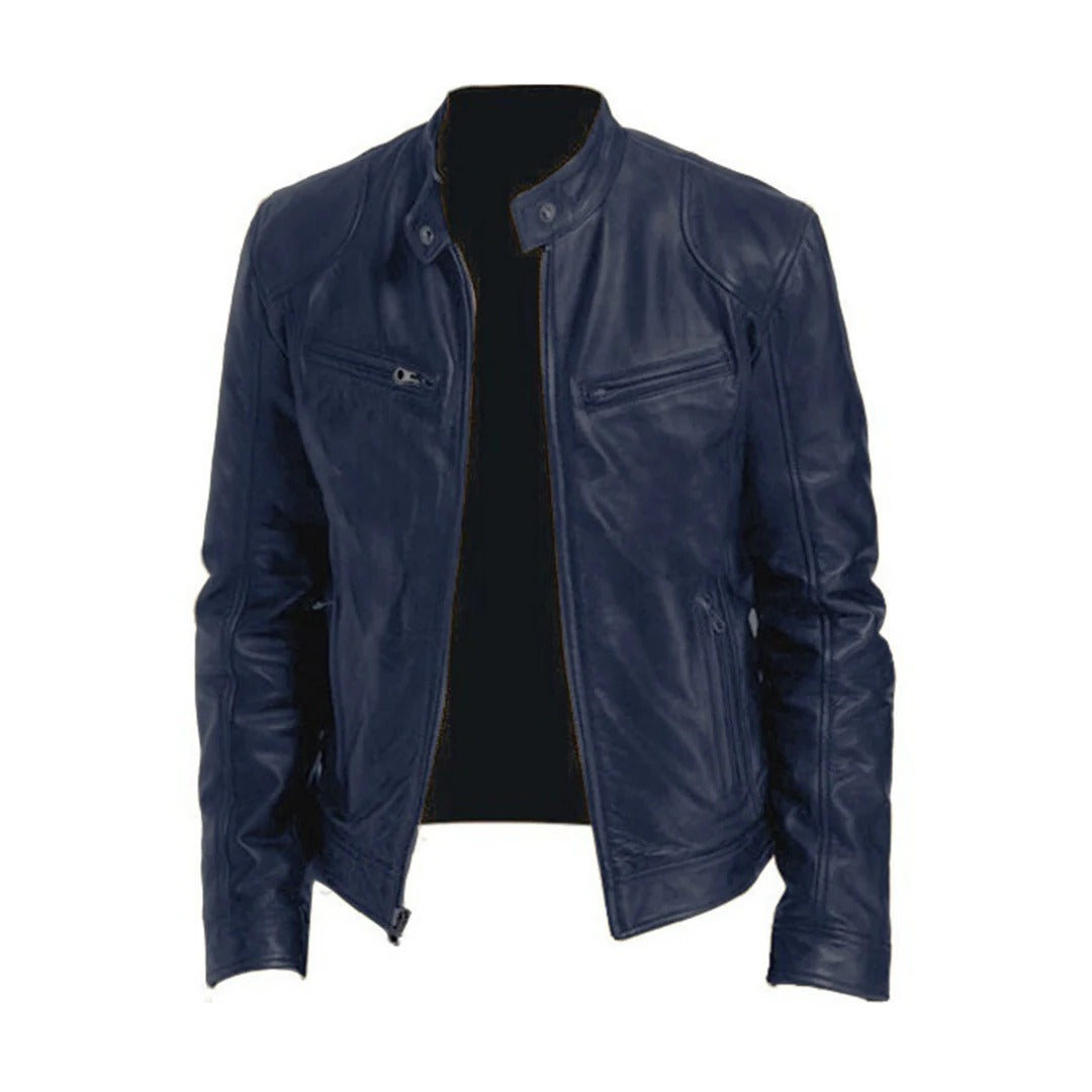 Classic Mens Biker Leather Jacket