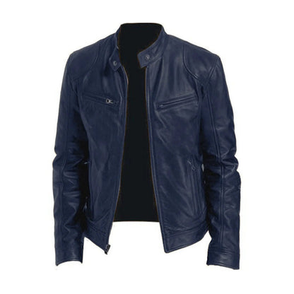 Classic Mens Biker Leather Jacket