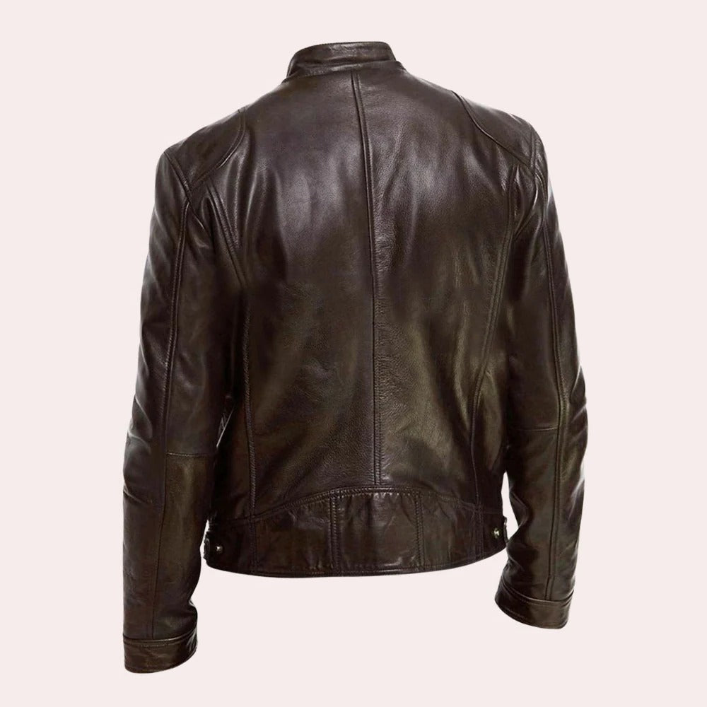 Classic Mens Biker Leather Jacket