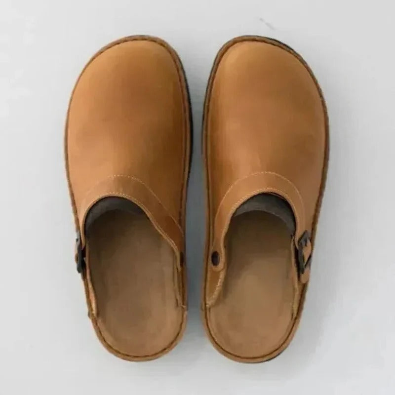 Real Leather Men's Comfort Slippers