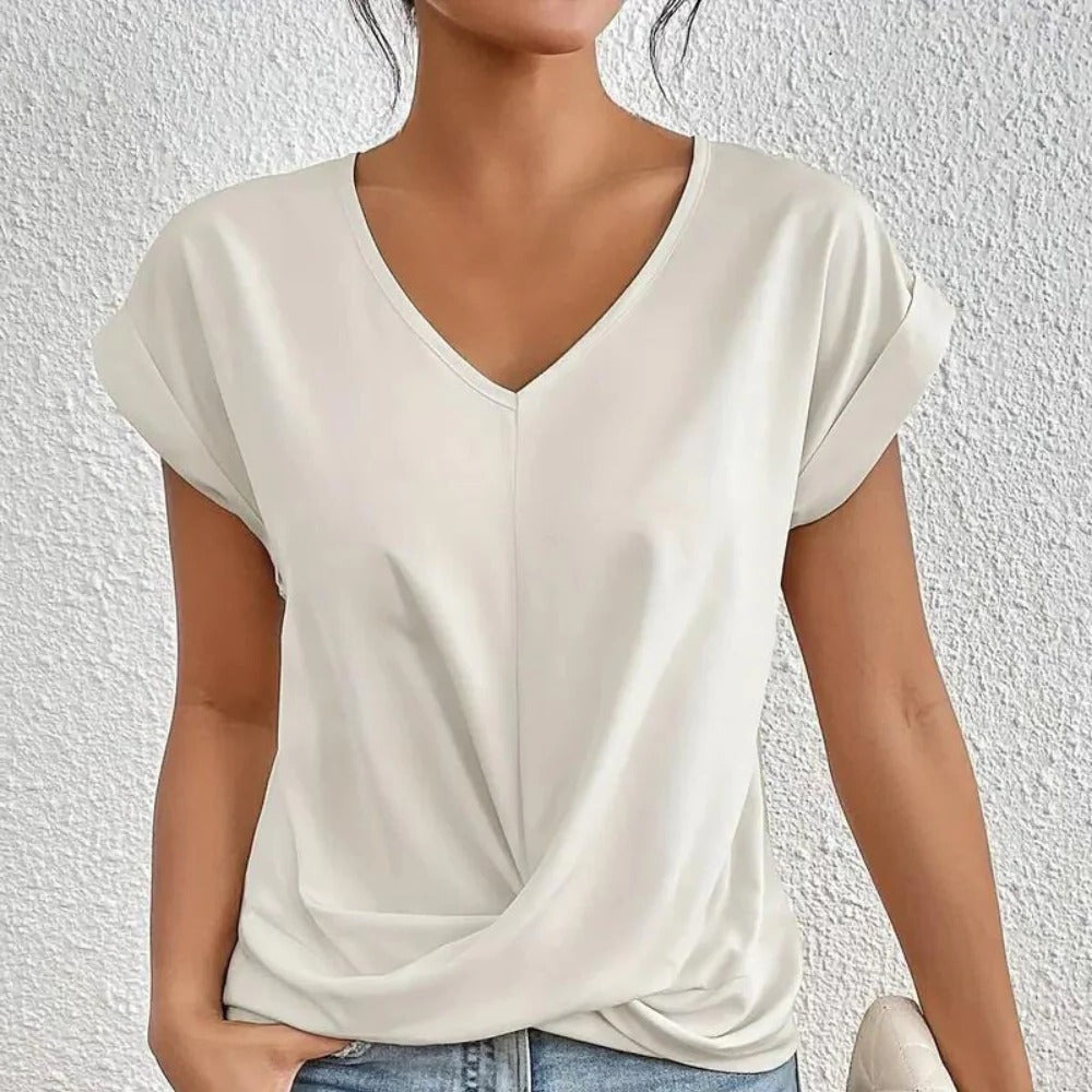 Ladies V-Neck Casual Top - Hehif
