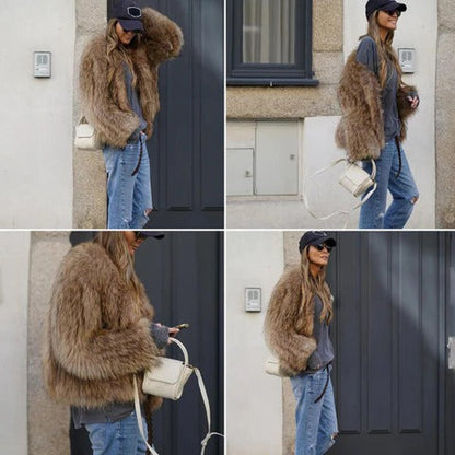 Ladies' Soft Fake Fur Coat
