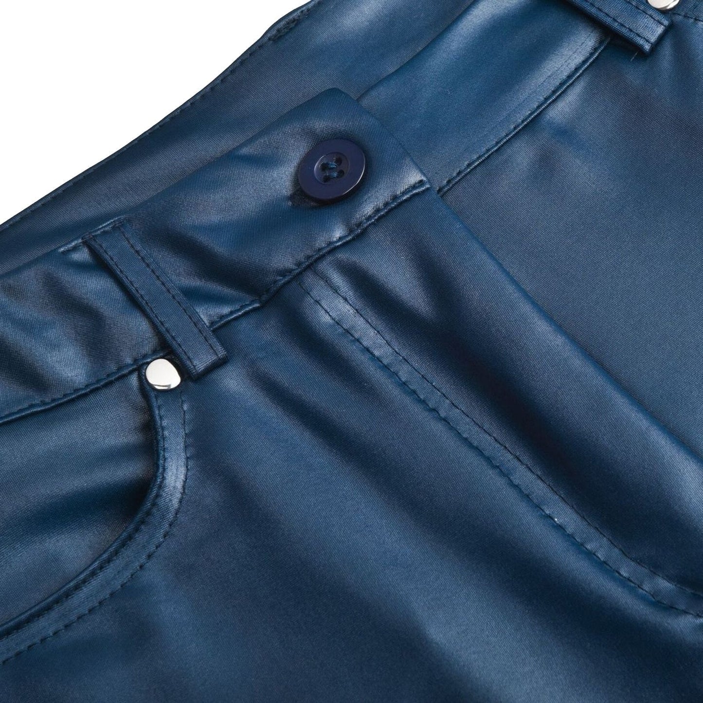 Flexible Faux Leather Trousers