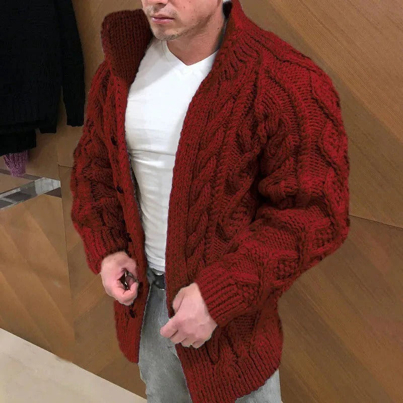 Thick Cable Knit Men's Sweater