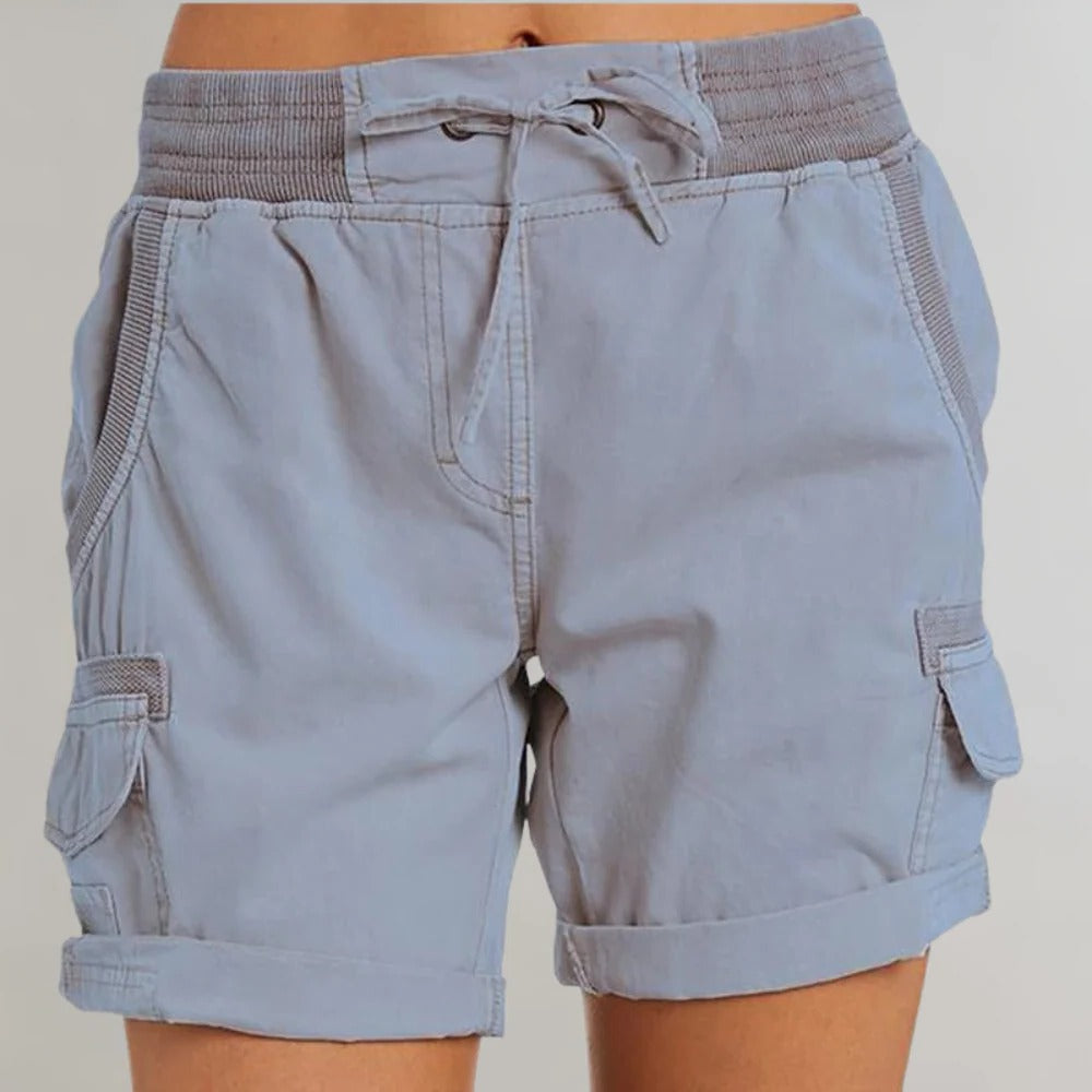 Ladies Comfort Fit High Waisted Shorts - Hehif