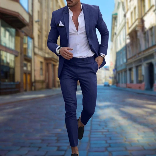 Tailored Fit Mens Business Suit - Hehif