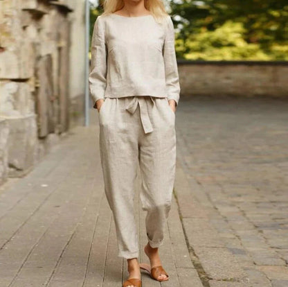 Chic Breathable Linen Two Piece Set