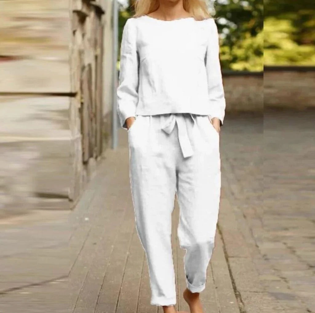 Chic Breathable Linen Two Piece Set