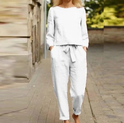 Chic Breathable Linen Two Piece Set
