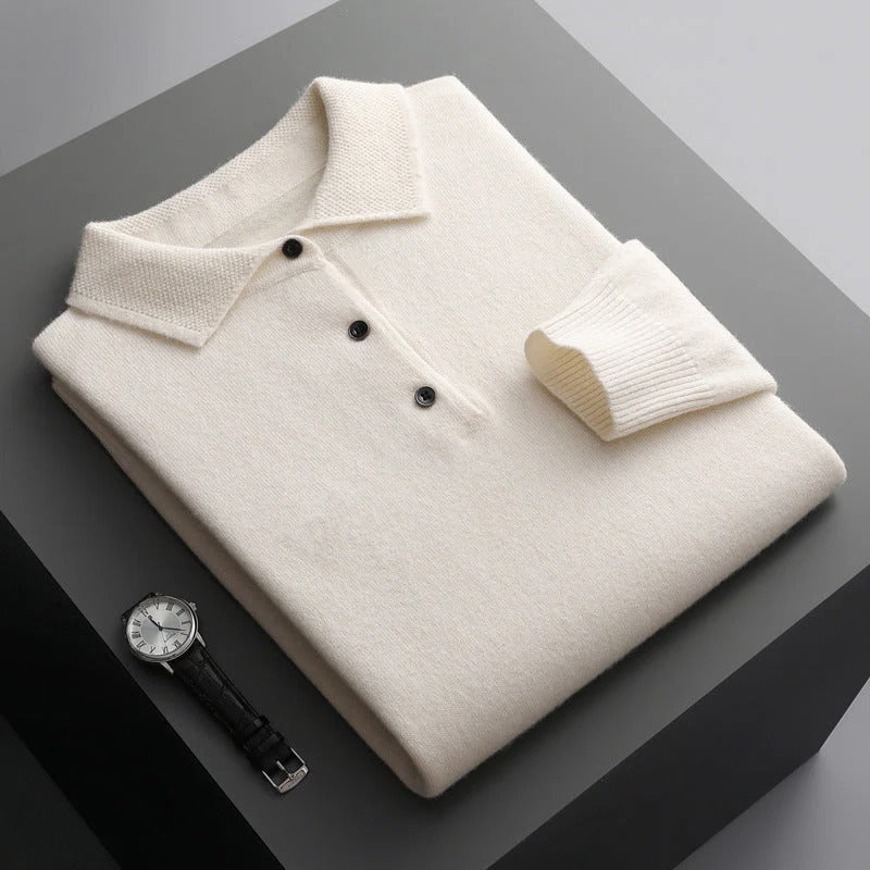 Luxurious Soft Wool Polo Shirt - Hehif
