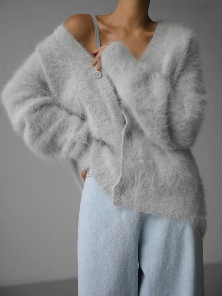 Soft Wool Blend Open Cardigan