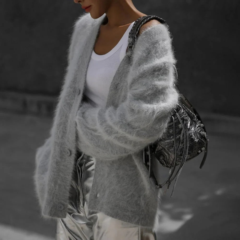 Soft Wool Blend Open Cardigan
