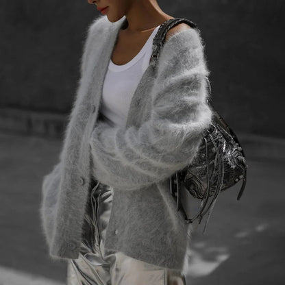 Soft Wool Blend Open Cardigan