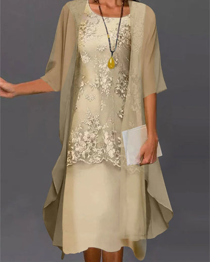 2 Piece Flowy Women's Chiffon Dress
