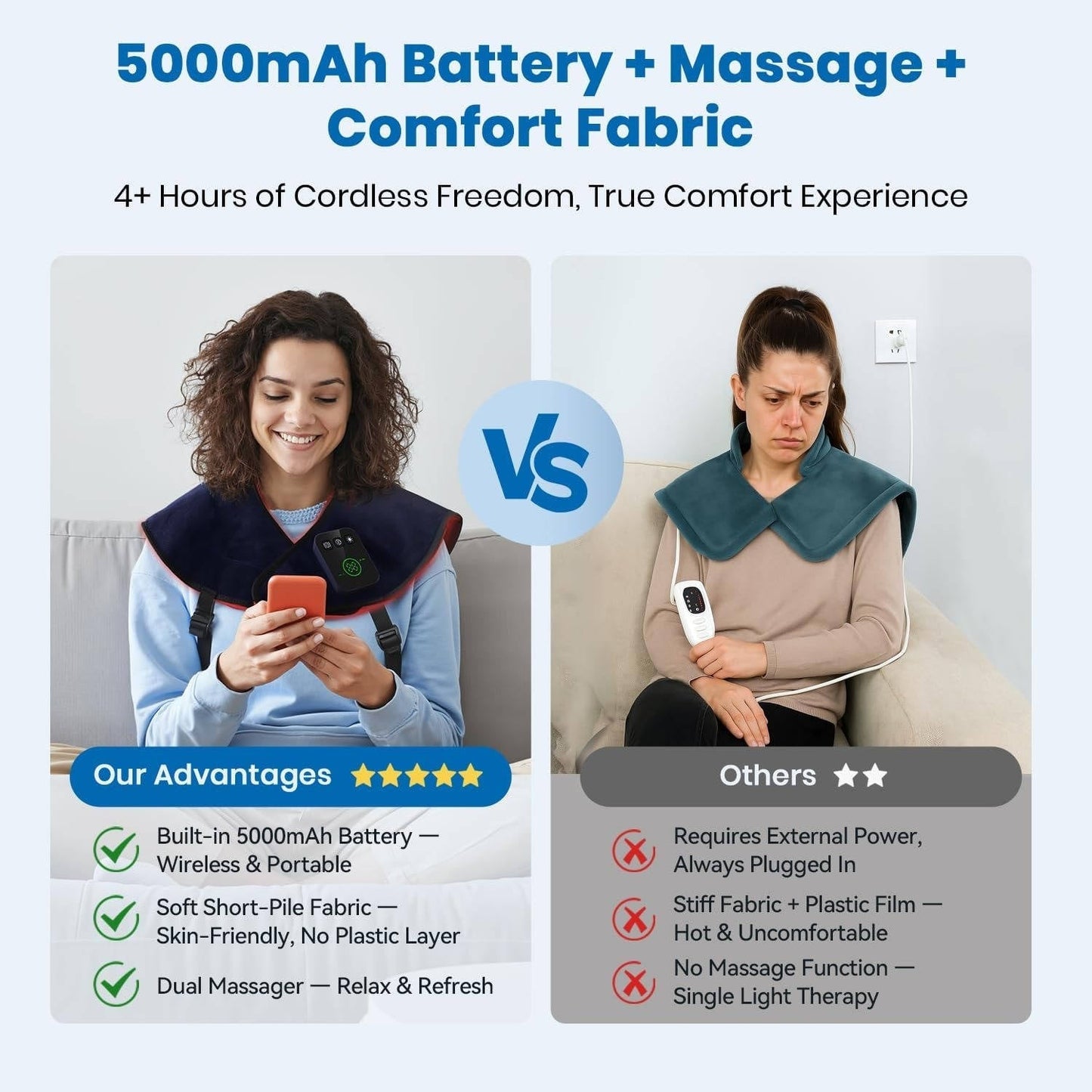 Wireless Heat Therapy Massage Wrap with Vibration