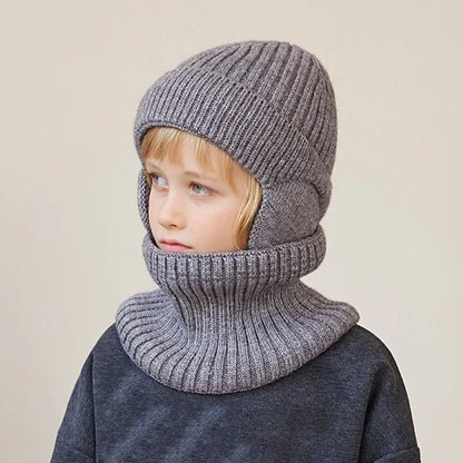 Warm Kids Beanie and Scarf Set with Soft Lining