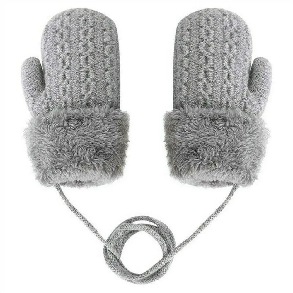 Warm Childrens Knitted Gloves