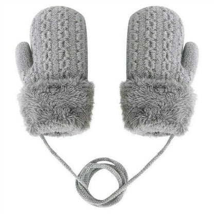 Warm Childrens Knitted Gloves