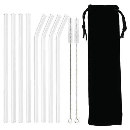 Premium Glass Straw Set - Reusable Eco Friendly Sipping Straws