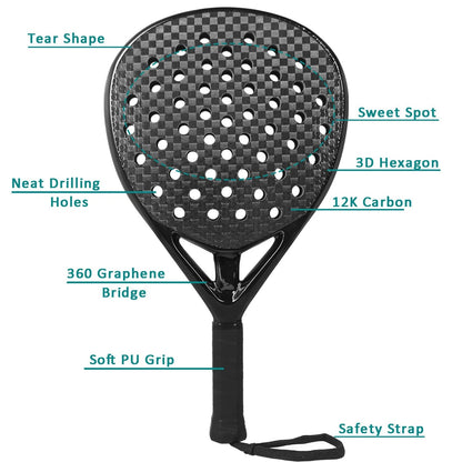 Lightweight Pro Padel Racket with Soft EVA Core