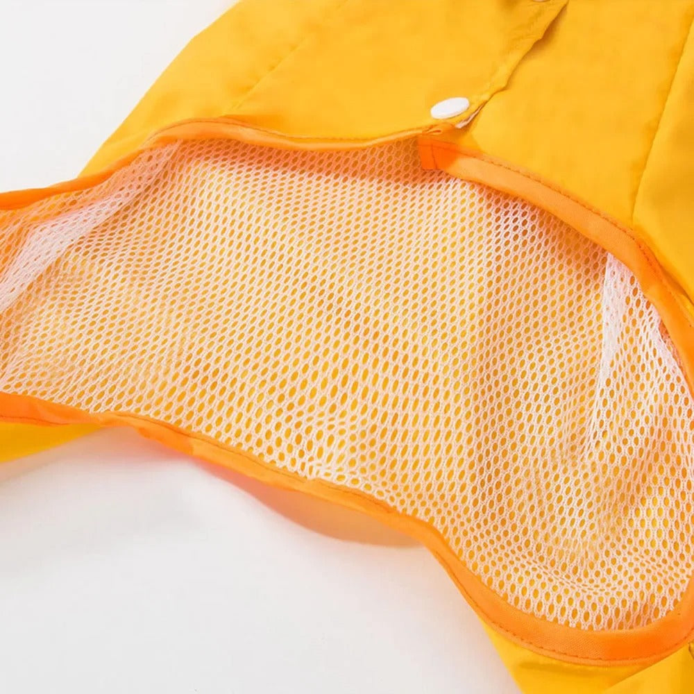 Cute Dog Rain Jacket with Reflective Safety Strips