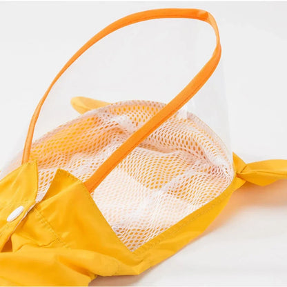 Cute Dog Rain Jacket with Reflective Safety Strips