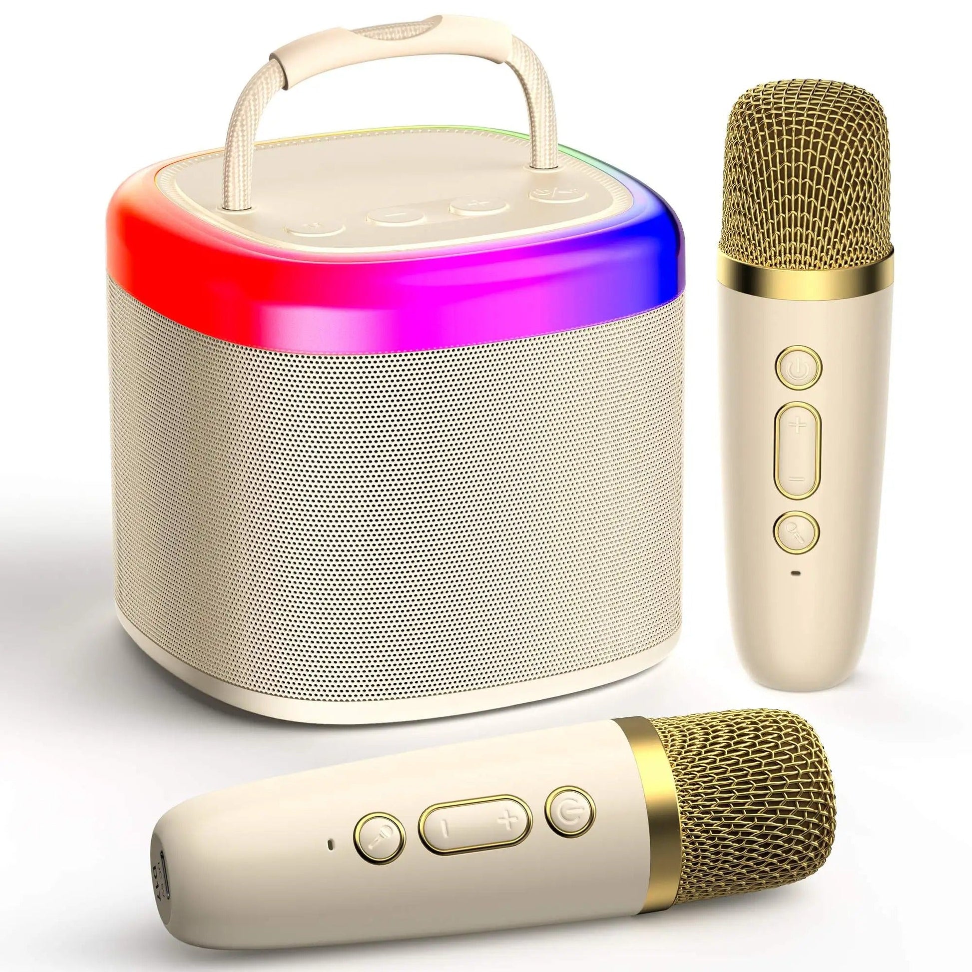 Fun Kids Karaoke System with Microphones – Compact Bluetooth Speaker - Hehif