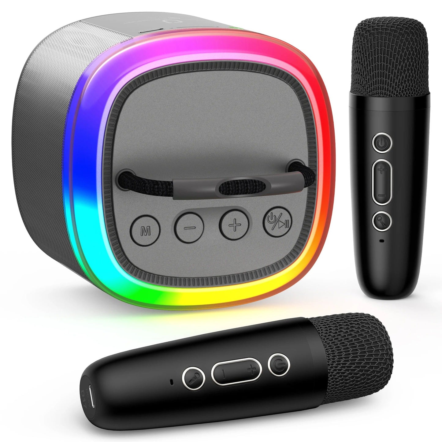 Fun Kids Karaoke System with Microphones – Compact Bluetooth Speaker