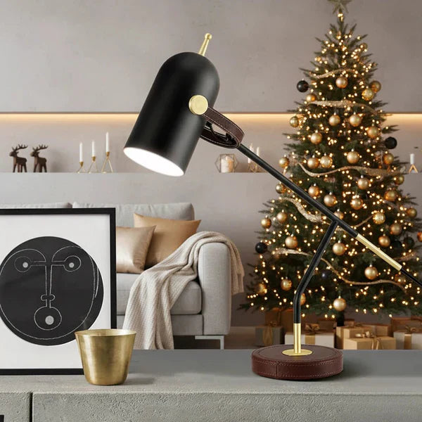 Contemporary Silver Desk Lamp with LED Bulb