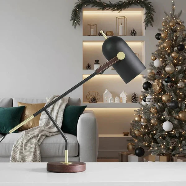 Contemporary Silver Desk Lamp with LED Bulb