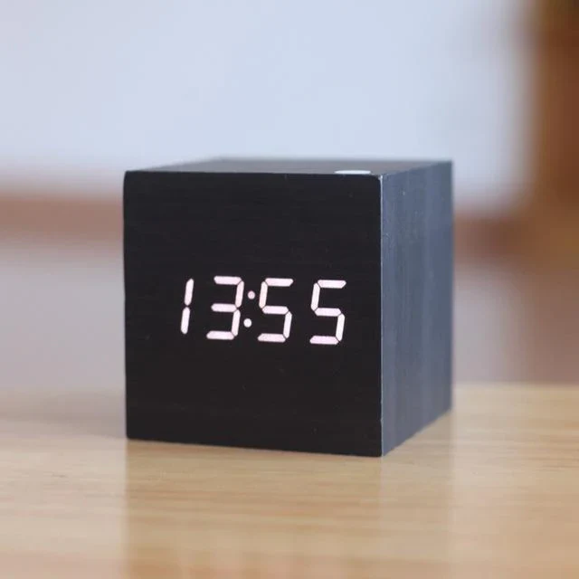 Stylish Wooden LED Clock