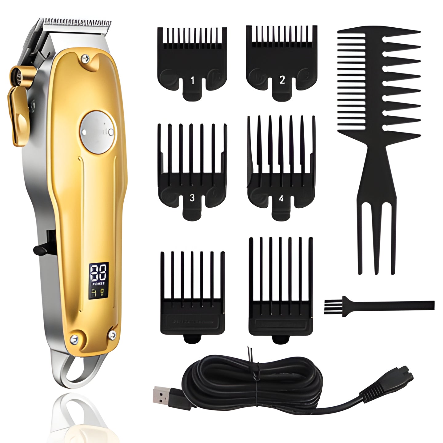 Premium Men's Cordless Gold Hair Trimmers Set