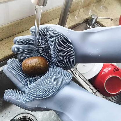 Flexible Rubber Dish Gloves - Durable Kitchen Gloves