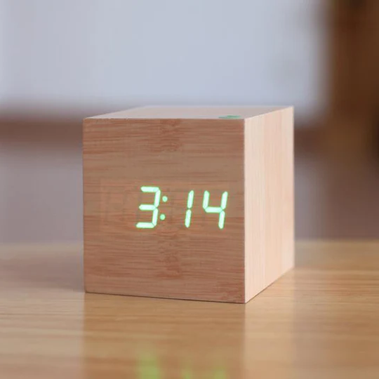 Stylish Wooden LED Clock