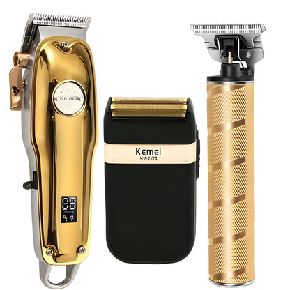 Premium Men's Cordless Gold Hair Trimmers Set - Hehif