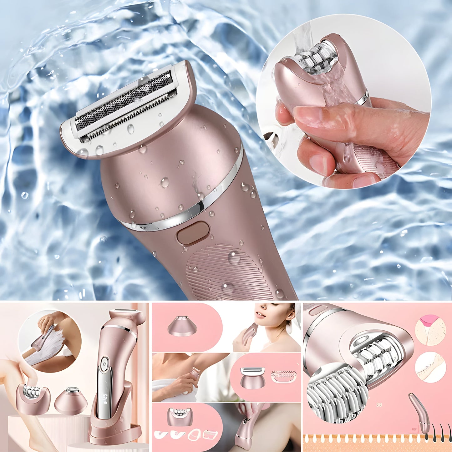 Rechargeable 3-in-1 Lady Shaver Kit
