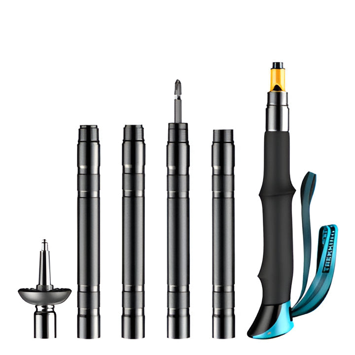 Heavy Duty Collapsible Hiking Pole with Multi Tools - Hehif