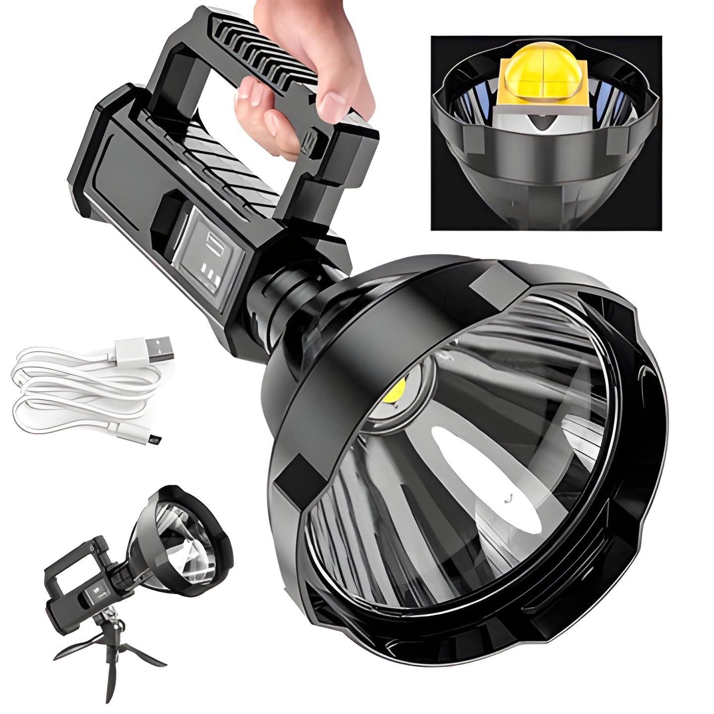 Bright Portable Rechargeable LED Torch - Hehif