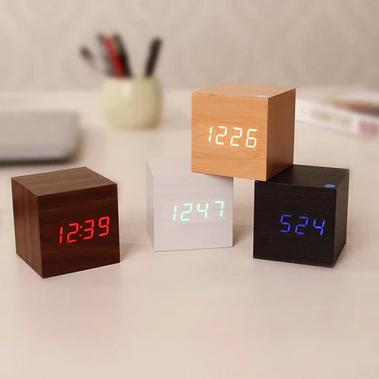 Stylish Wooden LED Clock - Hehif
