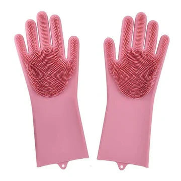Flexible Rubber Dish Gloves - Durable Kitchen Gloves