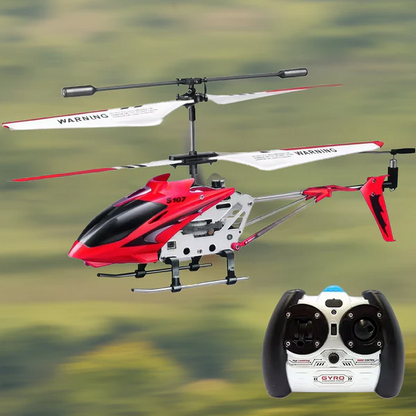 Red Durable Small RC Helicopter with Gyro - Hehif
