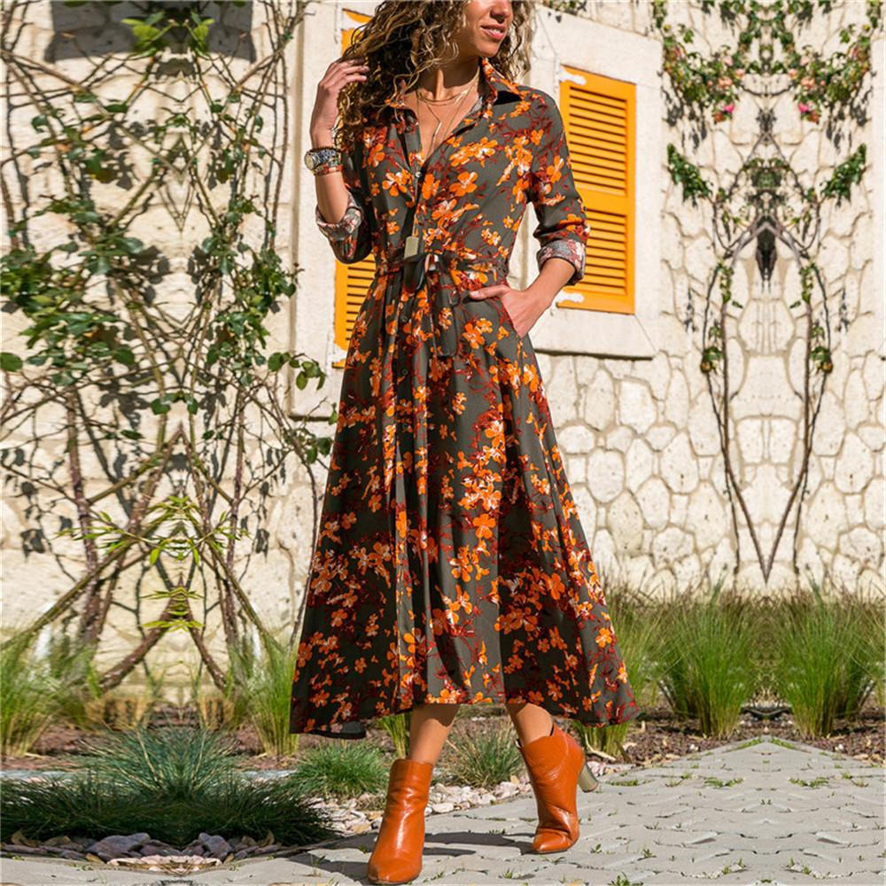 Colorful Floral Summer Dress - Hehif