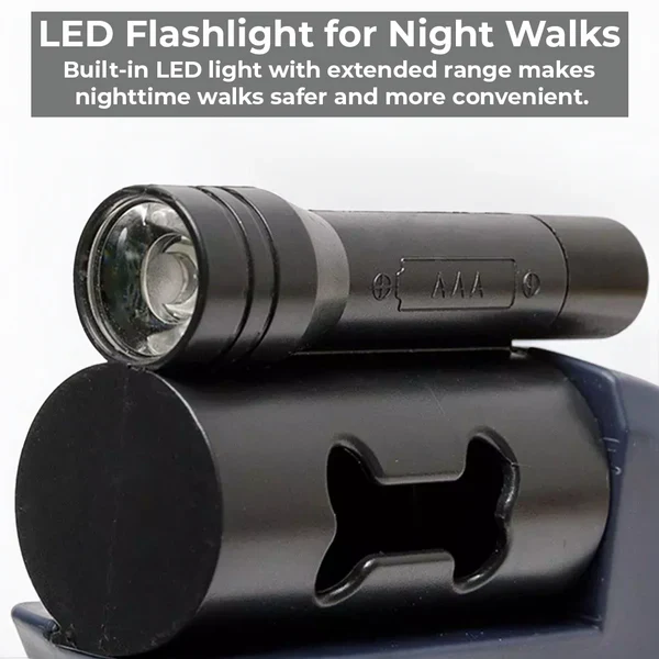Adjustable Hands-Free Dog Leash with Light & Poop Bag Clip
