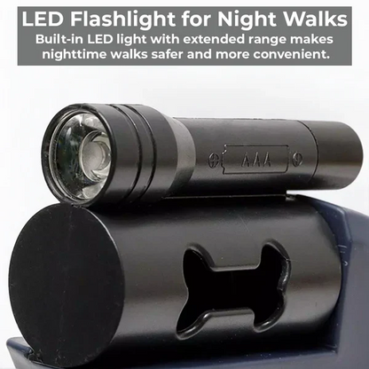 Adjustable Hands-Free Dog Leash with Light & Poop Bag Clip