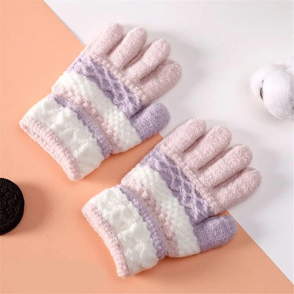 Warm Childrens Knit Gloves for Kids