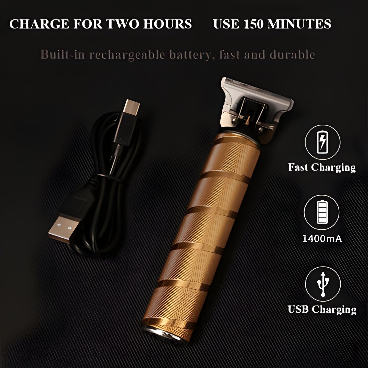 Premium Men's Cordless Gold Hair Trimmers Set